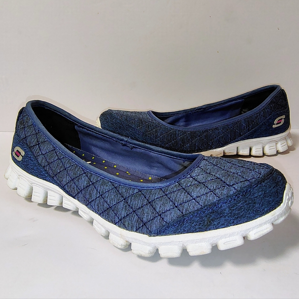Skechers Women's EZ Flex 2 Spruced Up Slip-On Sneakers Ballet Flats Navy 8.5 - Picture 2 of 8